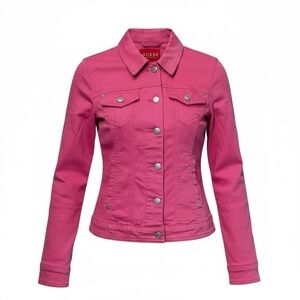 Guess Women's Vibrant Pink Jean Jacket